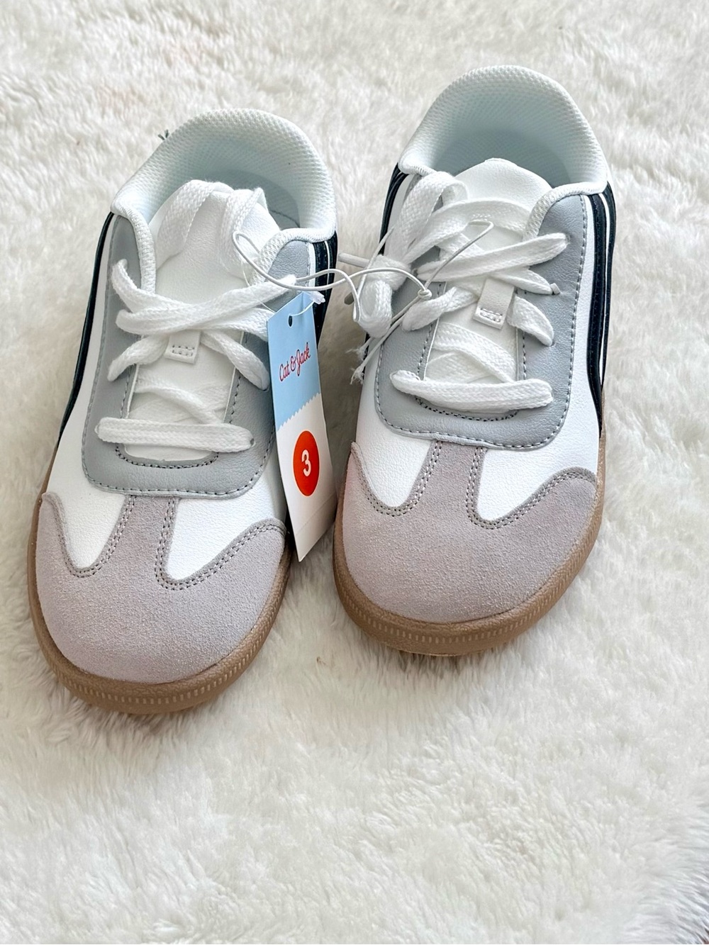 Cat & Jack / Kids White and Gray Sneakers